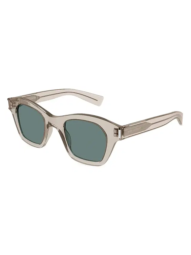 Men's Fashion Vintage SL 592 47MM Squared Sunglasses - Beige