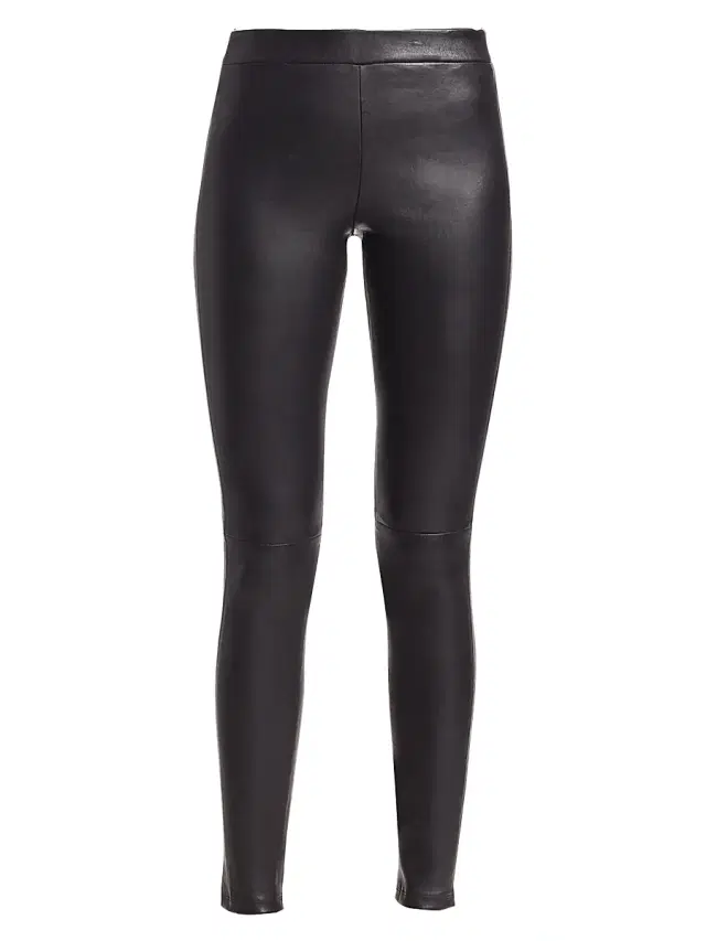 Theory Women's Adbelle Leather Leggings - Black