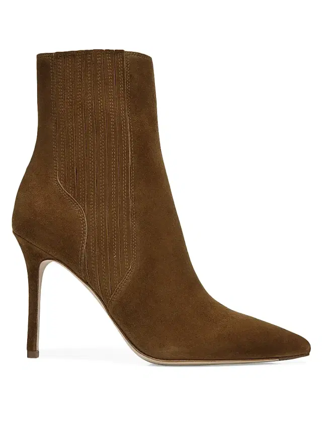 Veronica Beard Women's Lisa 95MM Suede Ankle Boots - Chestnut