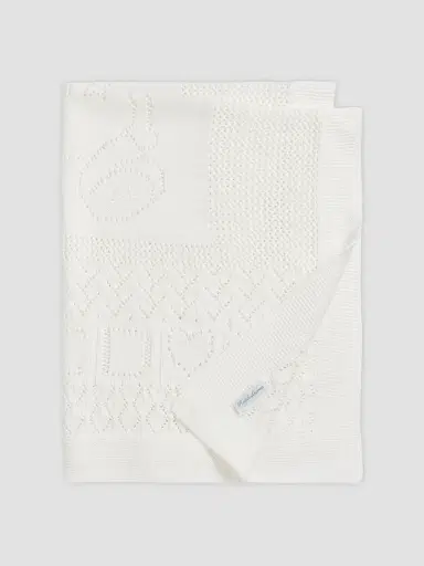 Polo Ralph Lauren Organic Cotton Pointelle Blanket - Cream | Thumbnail 3 Polo Ralph Lauren Organic Cotton Pointelle Blanket - Cream | Thumbnail 3