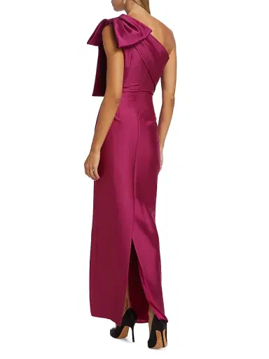 SACHIN & BABI Women's Bonnie Satin One-Shoulder Gown - Rhodolite - Size 14 | Thumbnail 5