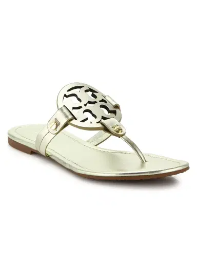 Tory Burch Women's Miller Metallic Leather Thong Sandals - Spark Gold - Size 5.5 | Thumbnail 2 Tory Burch Women's Miller Metallic Leather Thong Sandals - Spark Gold - Size 5.5 | Thumbnail 2