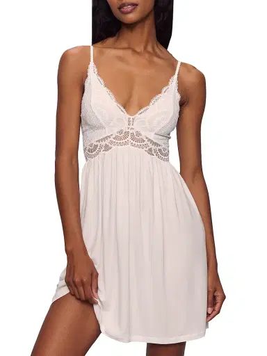 Eberjey Women's Mariana Modal Lace-Trim Chemise - White - Size Large | Thumbnail 3 Eberjey Women's Mariana Modal Lace-Trim Chemise - White - Size Large | Thumbnail 3