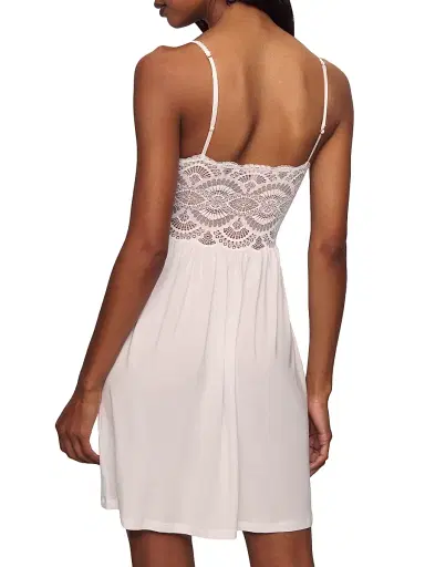Eberjey Women's Mariana Modal Lace-Trim Chemise - White - Size Large | Thumbnail 4 Eberjey Women's Mariana Modal Lace-Trim Chemise - White - Size Large | Thumbnail 4