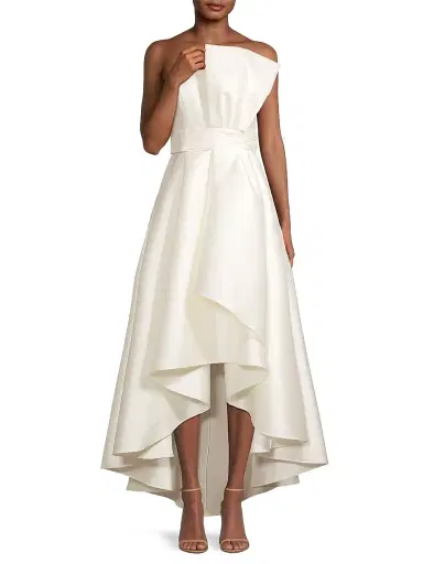 SACHIN & BABI Women's Tara Gathered High-Low Gown - Off White - Size 14 | Thumbnail 2