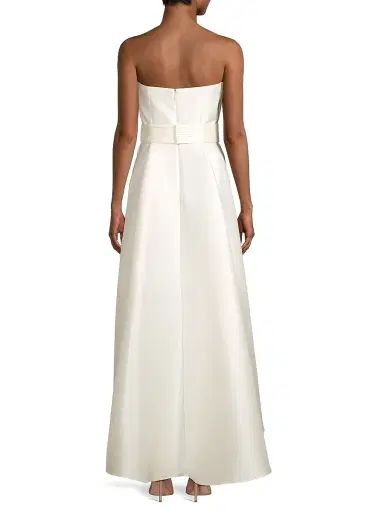 SACHIN & BABI Women's Tara Gathered High-Low Gown - Off White - Size 14 | Thumbnail 5