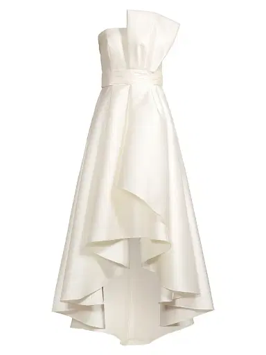 SACHIN & BABI Women's Tara Gathered High-Low Gown - Off White - Size 14 | Thumbnail 1