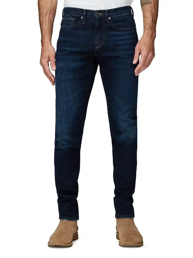 FRAME Men's L'Homme Cotton-Blend Slim-Fit Jeans - Baltic