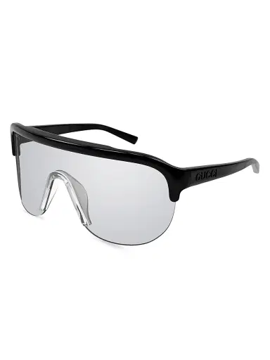 Gucci Men's Fashion Show GG1645S 99MM Shield Sunglasses - Black Smoke | Thumbnail 3 Gucci Men's Fashion Show GG1645S 99MM Shield Sunglasses - Black Smoke | Thumbnail 3