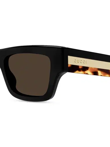 Gucci Men's Web Studi 55MM Acetate Rectangular Sunglasses - Black Multi | Thumbnail 3