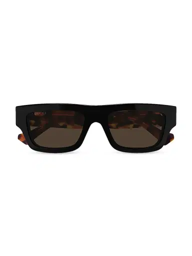 Gucci Men's Web Studi 55MM Acetate Rectangular Sunglasses - Black Multi | Thumbnail 1
