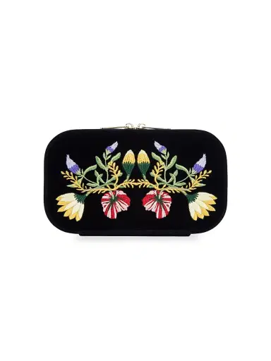Wolf Zoe Embroidered Travel Zip Case | Thumbnail 1