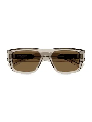 Saint Laurent Men's Naked Wirecore 55MM Square Sunglasses - Translucent Beige Brown | Thumbnail 3 Saint Laurent Men's Naked Wirecore 55MM Square Sunglasses - Translucent Beige Brown | Thumbnail 3