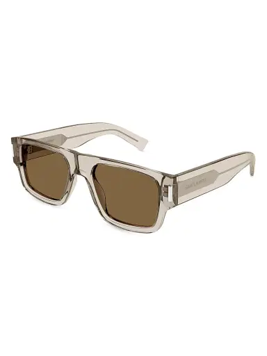 Saint Laurent Men's Naked Wirecore 55MM Square Sunglasses - Translucent Beige Brown | Thumbnail 1 Saint Laurent Men's Naked Wirecore 55MM Square Sunglasses - Translucent Beige Brown | Thumbnail 1