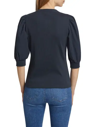 Veronica Beard Women's Coralee Puff-Sleeve Top - Navy - Size XS | Thumbnail 5 Veronica Beard Women's Coralee Puff-Sleeve Top - Navy - Size XS | Thumbnail 5