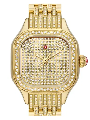 Michele Women's Meggie 18K-Gold-Plated & 2.8 TCW Diamond Bracelet Watch/29MM | Thumbnail 3