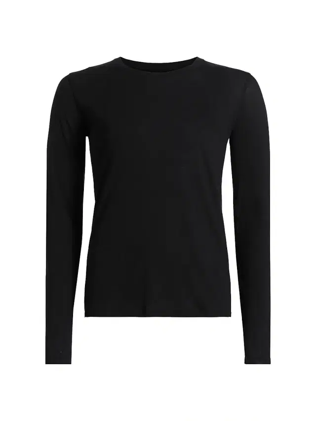 Vince Women's Jersey Boatneck Long-Sleeve T-Shirt - Black