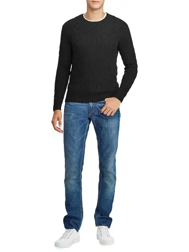 Ralph Lauren Purple Label Men's Cableknit Cashmere Sweater - Black - Size XXL | Thumbnail 2 Ralph Lauren Purple Label Men's Cableknit Cashmere Sweater - Black - Size XXL | Thumbnail 2