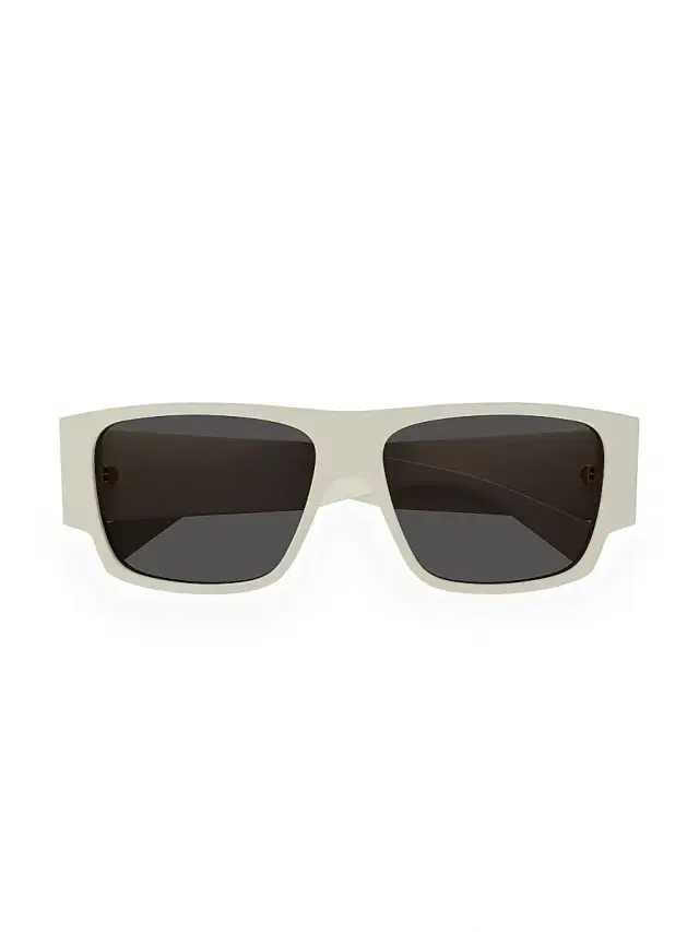 Bottega Veneta Men's Bold Triangle Stud BV1286S 57MM Square Sunglasses - White Grey