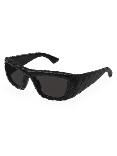 Bottega Veneta Men's 56MM Intrecciato Rectangular Sunglasses | Thumbnail 3