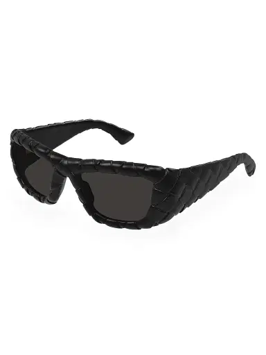 Bottega Veneta Men's 56MM Intrecciato Rectangular Sunglasses | Thumbnail 1