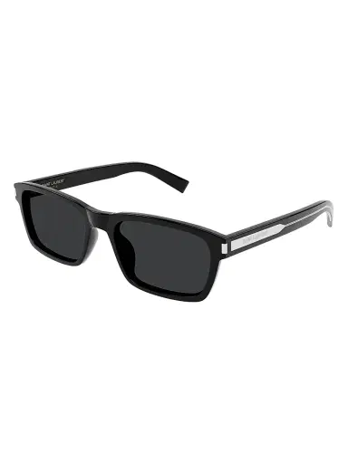 Saint Laurent Men's Mid Naked 57MM Square Sunglasses - Black Silver Dark Grey | Thumbnail 1 Saint Laurent Men's Mid Naked 57MM Square Sunglasses - Black Silver Dark Grey | Thumbnail 1