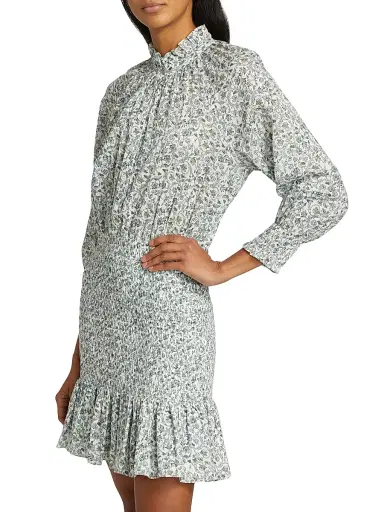 Veronica Beard Women's Corsica Floral Cotton Minidress - Ecru Multi | Thumbnail 4 Veronica Beard Women's Corsica Floral Cotton Minidress - Ecru Multi | Thumbnail 4