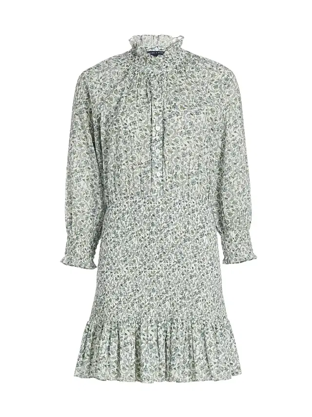 Veronica Beard Women's Corsica Floral Cotton Minidress - Ecru Multi