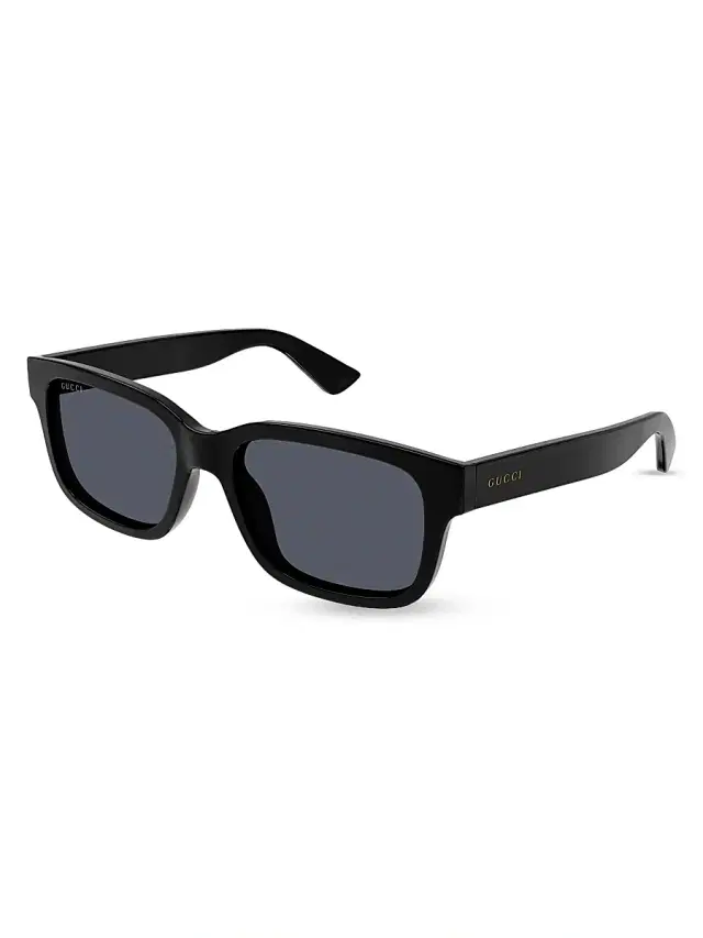 Gucci Men's Minimal 56MM Square Sunglasses - Black Dark Blue