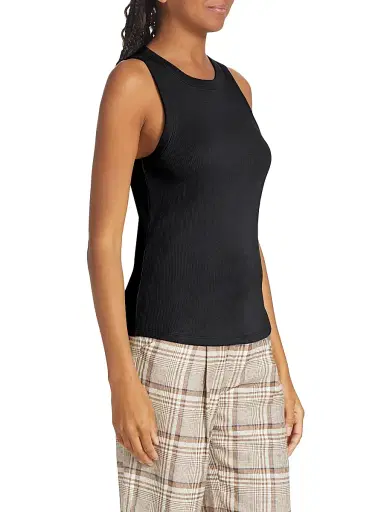 Veronica Beard Women's Jordyn Stretch-Cotton Tank Top - Black | Thumbnail 4