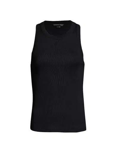 Veronica Beard Women's Jordyn Stretch-Cotton Tank Top - Black | Thumbnail 1