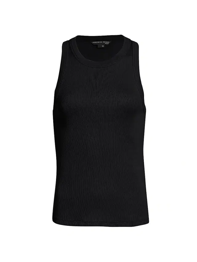Veronica Beard Women's Jordyn Stretch-Cotton Tank Top - Black