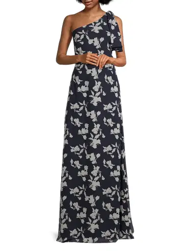SACHIN & BABI Women's Chelsea Floral One-Shoulder Gown - Navy Venetia Petal - Size 0 | Thumbnail 2