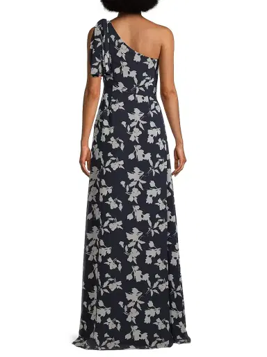 SACHIN & BABI Women's Chelsea Floral One-Shoulder Gown - Navy Venetia Petal - Size 0 | Thumbnail 5