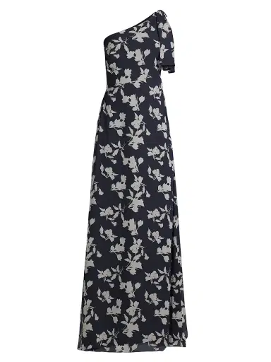 SACHIN & BABI Women's Chelsea Floral One-Shoulder Gown - Navy Venetia Petal - Size 0 | Thumbnail 1