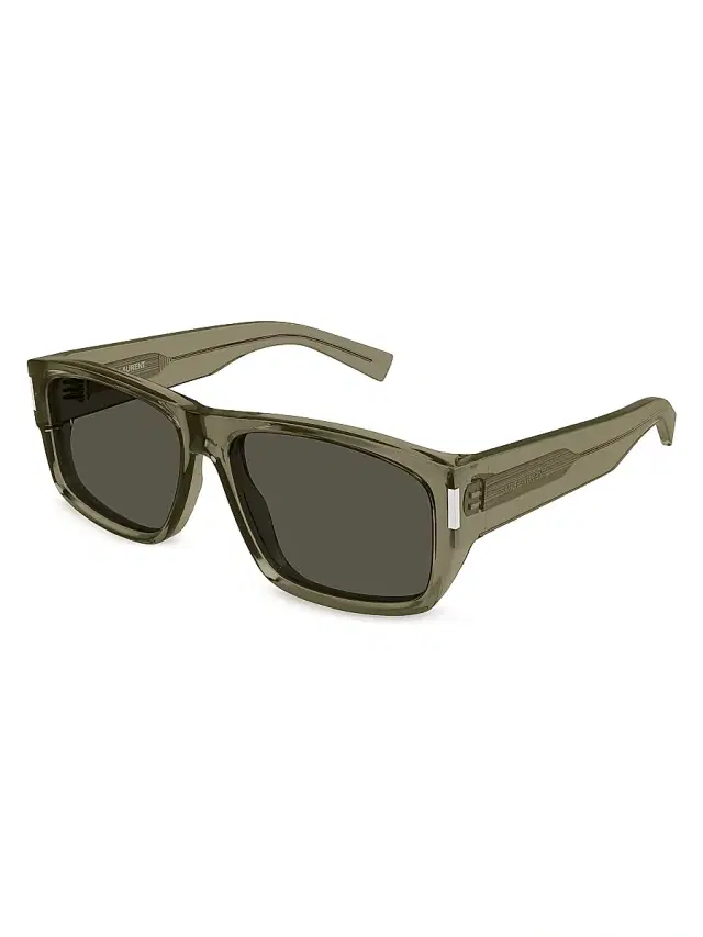 Men's Fashion Icons 59MM Square Sunglasses - Olive Grey