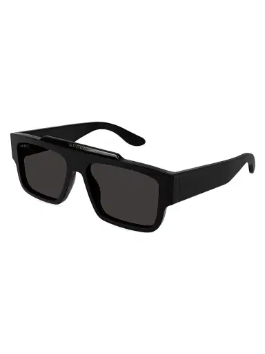 Gucci Men's Faceted Specs Squared Recycled Acetate Sunglasses | Thumbnail 1