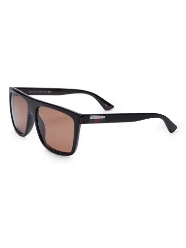 Gucci Men's 59MM Rectangular Injection Sunglasses - Black | Thumbnail 1 Gucci Men's 59MM Rectangular Injection Sunglasses - Black | Thumbnail 1