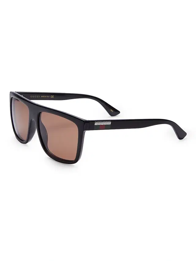 Gucci Men's 59MM Rectangular Injection Sunglasses - Black