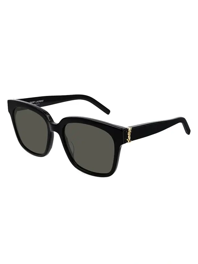 Saint Laurent Men's SL M40 YSL Signature 54MM Squared Sunglasses - Black