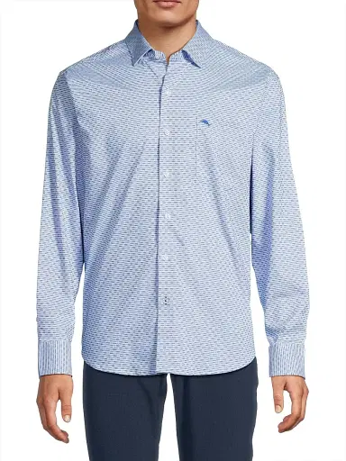 Tommy Bahama Men's Sarasota Stretch Ventura Isles Shirt - Blue - Size Small | Thumbnail 3 Tommy Bahama Men's Sarasota Stretch Ventura Isles Shirt - Blue - Size Small | Thumbnail 3