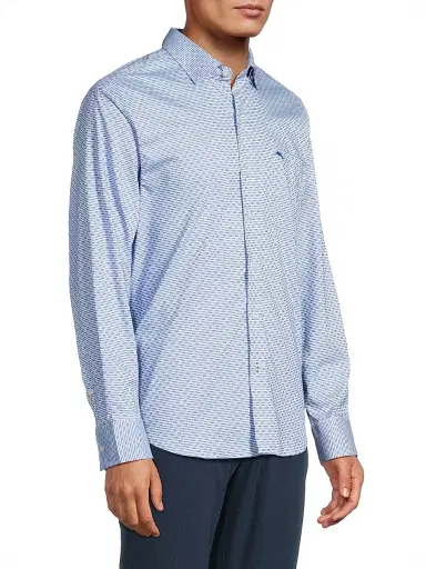 Tommy Bahama Men's Sarasota Stretch Ventura Isles Shirt - Blue - Size Small | Thumbnail 4 Tommy Bahama Men's Sarasota Stretch Ventura Isles Shirt - Blue - Size Small | Thumbnail 4