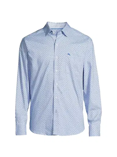 Tommy Bahama Men's Sarasota Stretch Ventura Isles Shirt - Blue - Size Small | Thumbnail 1 Tommy Bahama Men's Sarasota Stretch Ventura Isles Shirt - Blue - Size Small | Thumbnail 1