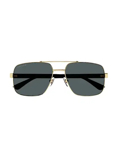 Gucci Men's Web Wirecore Navigator Metal Sunglasses - Gold | Thumbnail 2 Gucci Men's Web Wirecore Navigator Metal Sunglasses - Gold | Thumbnail 2