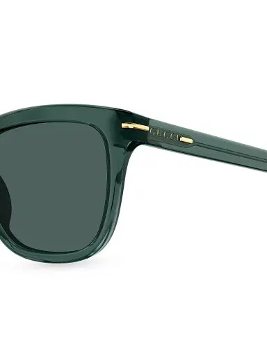Gucci Men's GG Line Squared Recycled Acetate Sunglasses - Green | Thumbnail 3