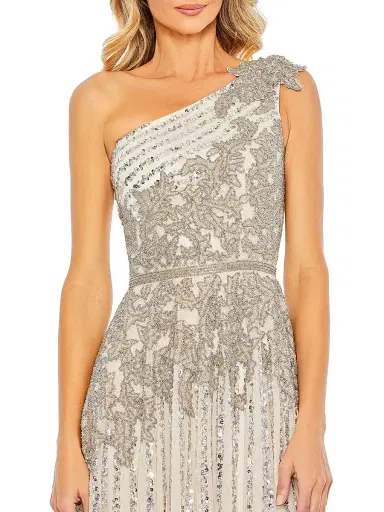 Mac Duggal Women's Beaded One-Shoulder A-Line Gown | Thumbnail 3 Mac Duggal Women's Beaded One-Shoulder A-Line Gown | Thumbnail 3