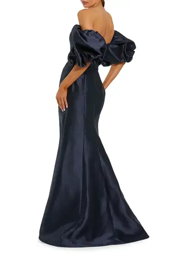 Mac Duggal Women's Sweetheart Off-The-Shoulder Puff-Sleeve Gown - Midnight - Size 18 | Thumbnail 2