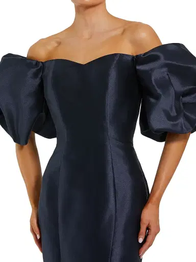 Mac Duggal Women's Sweetheart Off-The-Shoulder Puff-Sleeve Gown - Midnight - Size 18 | Thumbnail 3