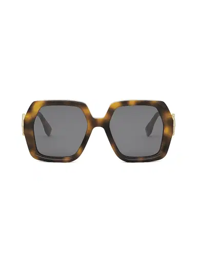Fendi Women's FF Diamond 53MM Square Sunglasses - Dark Grey Havana | Thumbnail 2