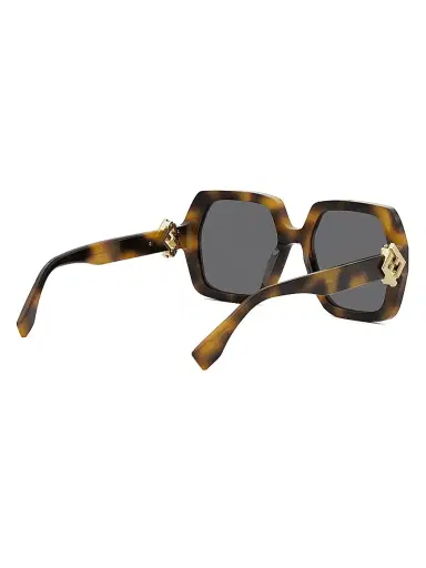 Fendi Women's FF Diamond 53MM Square Sunglasses - Dark Grey Havana | Thumbnail 6